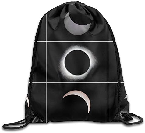 HILOUHUO Total Solar Eclipse Gym Drawstring Backpack Unisex Portable Sack Bags