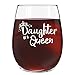 Mother of A Princess Daughter of A Queen Stemless Wine Glass Set of 2 (15 oz)- Wine Glasses for Mom From Daughter- Mother Daughter Matching Gifts Idea- Mom Gift for Birthday
