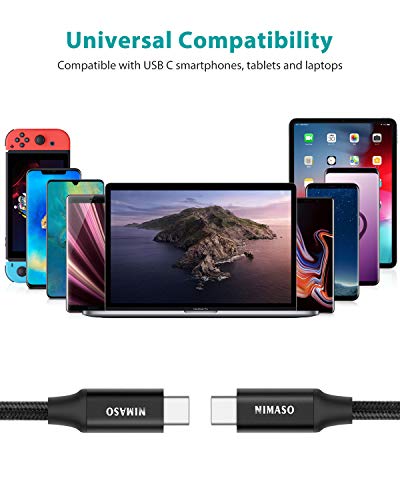 NIMASO USB C to USB C 3.1 Gen2 Cable, PD 100W USB Type C to Type C Fast Charging Cable 4K Video Output for Samsung… - Afbeelding 8