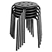 Yaheetech 17.3in Height Portable Plastic Stools Backless Round Top Kitchen Home, Garden & Living Pack of 5 Black