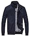 chouyatou Men's Active Lightweight Softshell Zipper Bomber Jacket (Medium, Dark Blue)