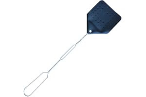 Hope Woodworking Leather Fly Swatter Set (1 Pack) – 17” Amish-Made Fly Swat w/Real Leather Paddle – Fly Swatters Multi Pack w/Metal Handle – Bug Swatter, Mosquito Swatter, Wasp Swatter (Black)