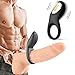 Erocome Vibrating Cock Ring Male Sex Toys with Clitoral Stimulator,Penis Ring Vibrator with 8 Vibration Modes Waterproof Rechargeable Cock Ring Vibrator Adult Sex Toys for Couples Male Masturbator