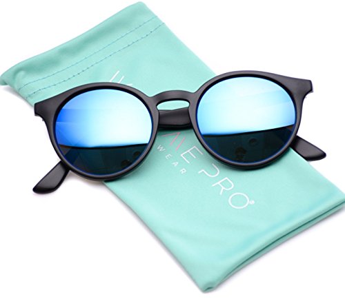 Wearme pro - classic small round retro sunglasses (blac…