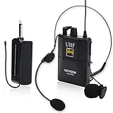 GEARDON UHF Lavalier Lapel Microphone, Wireless Headset Mic with Bodypack Transmitter and Mini Rechargeable Receiver for Teaching/Public Speaking/Church