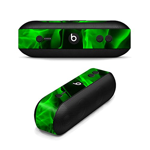 MightySkins Skin Compatible with Beats by Dr. Dre Pill Plus - Green Flames | Protective, Durable, and Unique Vinyl Decal wrap Cover | Easy to Apply, Remove, and Change Styles | Made in The USA - Thumbnail 3