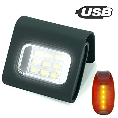 YOSKY Rechargeable Led Safety Light for Running Walking The Dog, 200 Lumen USB Dog Walking Flashlight, Magnet Clip on Collar Up Vest Safe and Seen at Night, Super Bright Repair Working Light