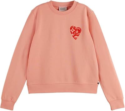 Chest Artwork Fitted Sweatshirt, Donna, Peach Pink, XS