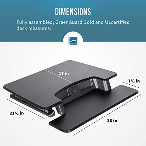 VARIDESK Electric Desktop Converter for Dual Monitors (36 Inch