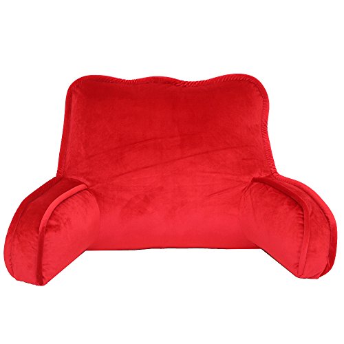 red backrest pillow