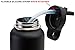32oz Black wide mouth straw lid w/ silicone straw + straw brush for Hydro Flask & Takeya bottles (Black, 32oz)