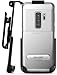 Galaxy S9 Plus Clear Case With Holster, Encased [Reveal Series] Slim Fit Transparent Cover with Metallic and Kickstand Outer Frame for Samsung Galaxy S9+ (2018 Release) Crystal Silver