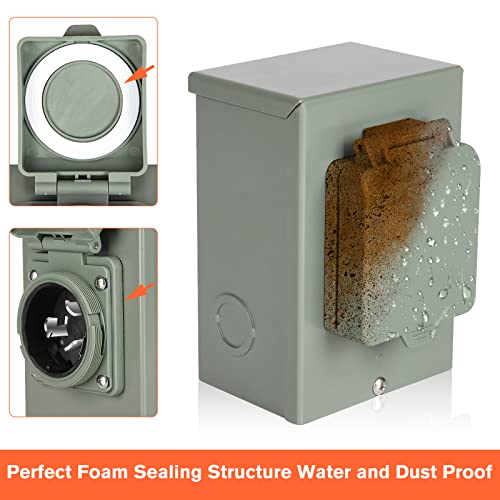 WELLUCK 50 Amp Generator Power Inlet Box, NEMA 3R Power Inlet Box, PB50