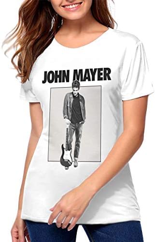 John Mayer Women Cotton Graphic Print T-Shirt Short Sleeve Tee Top