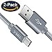 OneKer USB Type C Cable,(6.6ft 2 PACK ) USB-C to USB-A Nylon Braided Fast Charger Cord 3A for Samsung Galaxy Note 8 S8 Plus LG V30 G6 G5 V20,Nintendo Switch,Pixel 2 XL,Macbook and More(Grey)