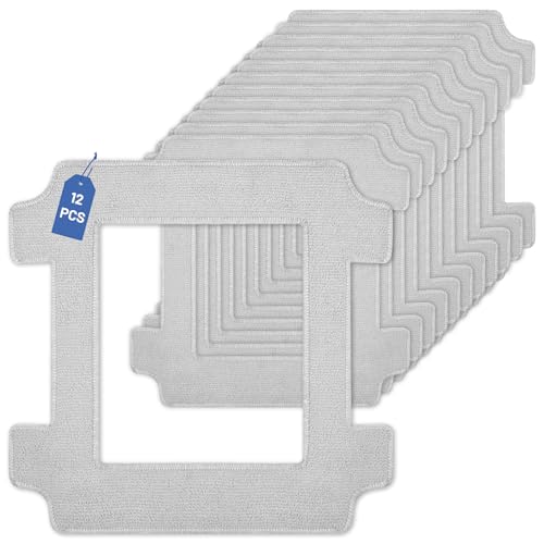 12 Pieces Cleaning Cloth for Ecovacs Winbot W2S/W2S Omni Kit, Robot Window Squeegee Washable Microfibre Cloths, Effectively Clean Stains, Dust from Windows