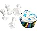 FOUR-C Cake Decorating Supplies Square Plunger Cutters Gumpaste Cutters for Cupcake Design Color White