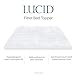 LUCID Ultra Plush 3 Inch Down Alternative Fiber Bed Mattress Topper - Allergen Free Pillow Top - Soft and Breathable Cotton Percale Cover - Queen Size , White