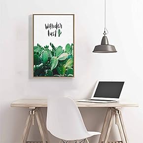 Framed Canvas Home Artwork Decoration Nordic Style Plants Canvas Wall Art for Living Room, Bedroom - 16x24 inches