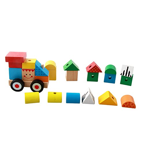 image for Zhisheng You Wooden Mini Stacking Push and Pull Train Set And Educatio