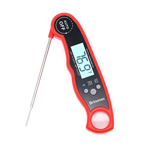 Brinonac || Waterproof Digital Oven Meat Food Thermometer with Backlight and Calibration for Smoker,Kitchen, Cooking and BBQ Grill Outdoor-Red, Red-02 - Thumbnail 6