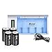 BONAI LCD Battery Charger for C D AA AAA 9V Ni-MH Ni-CD Rechargeable Batteries with 5000mAh C Cells (4-Pack)
