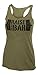 Jumpbox Fitness Raise the Bar - Big Stencil - Women's Barbell Military Green Tri Blend Racerback Workout Tank Top
