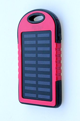 Portable Solar Power Bank Charger, COVERSUIT 30000mAh Dual USB Solar Battery Charger With LED Flashlight Outdoor For iPhone iPad Samsung (Power Bank With 20 X LED Lights, RED)