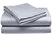 Crystal Trading 4-Piece Bed Sheet Set - Dobby Stripe - 100% Cotton Sateen - 400 Thread Count (Queen, Silver)