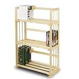 Furinno FNCL-33001 Pine Solid Wood 3-Tier Bookshelf (Kitchen)