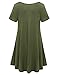 BELAROI Womens Comfy Swing Tunic Short Sleeve Solid T-shirt Dress (3X, Army Green)
