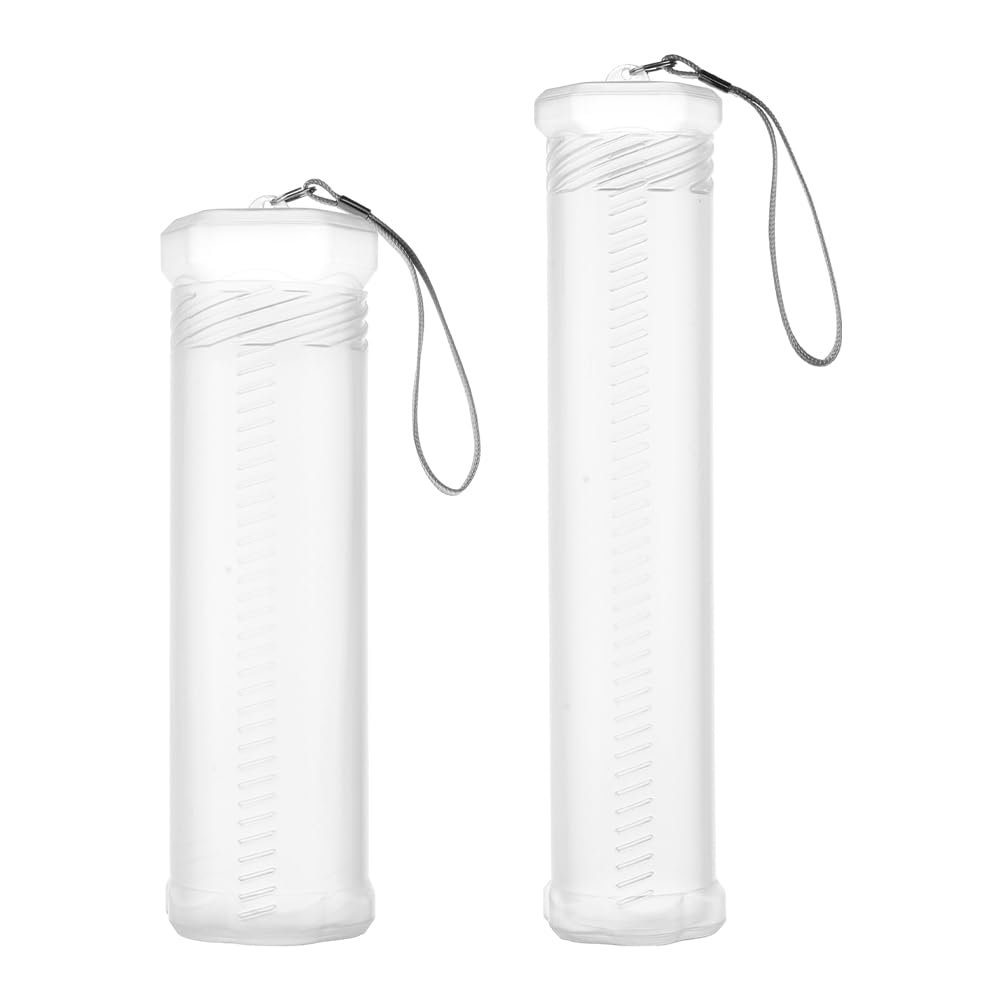 PH PandaHall 2 Sizes Extendable Plastic Brush Case School Long Brushes Holder with Carrying Lanyard Clear Artist Storage Tube Paintbrush Organizer for Brushes Watercolor Pens Pencil Container