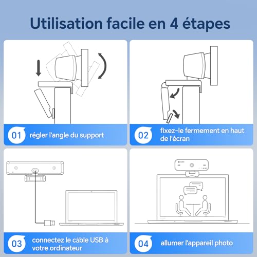 N newline 4K Webcam for PC with 2 Mic and Sony Sensor, New Upgraded Autofocus, 30fps, Light Correction, with Privacy Shutter, USB Full HD Webcam for Streaming Laptop Mac Skype