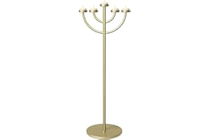 Smtyle Gold 5-Arm Metal Floor Candle Stand, Elegant Tall Candle Holders, Tea Light Candle Holder Candelabra for Weddings, Holiday Decor and Home Accents
