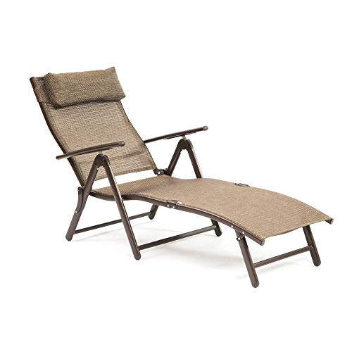 SunTime GF05014USA Metal Sunlounger Outdoor Lounge Chair, Bronze