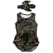 KIDSA 0-24M Camo Baby Boy Girl Romper Clothes One-Pieces Jumpsuit Bodysuit Outfits Set with Headband