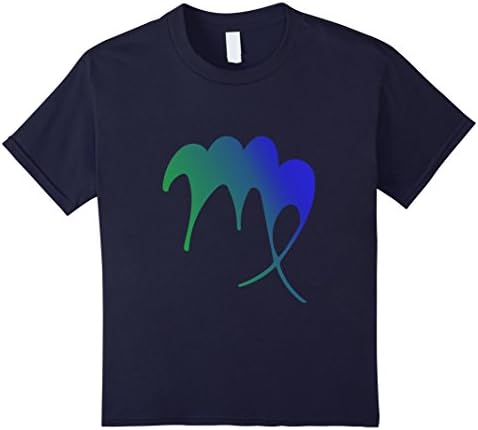 Kids Virgo symbol t-shirt Virgo birthday art tee shirts zodiac 12 Navy