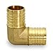 Supply Giant QYMO0100-10 PEX 90 Degree Elbow Barb Pipe Fitting, 1 Inch, Brass (pack of 10)