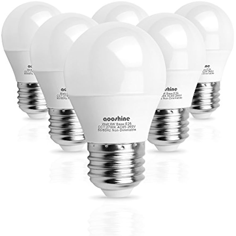 A15 LED Bulbs 6 Watts, 60 Globe Light Equivalent, Soft Warm White 2700K