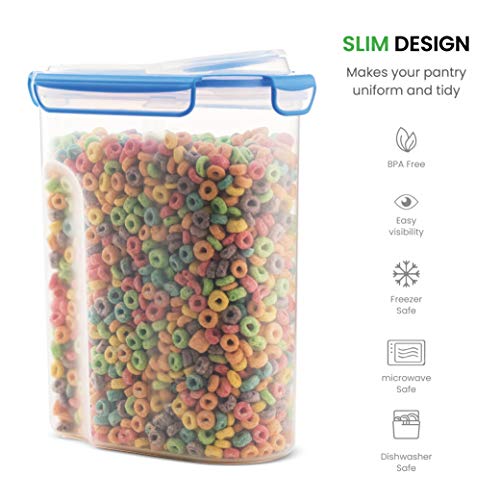 Extra Large Cereal Containers Storage Set [2 Pack,168oz. 21 cup] Airtight Silicone Sealed