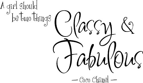 #2 A girl should be two things classy and fabulous coco chanel wall art wall sayings vinly stickers decals