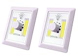 【New Arrival】2 Pack Elecrainbow Dimmable Cordless Night Light with Batteries - Super Bright Night light, White