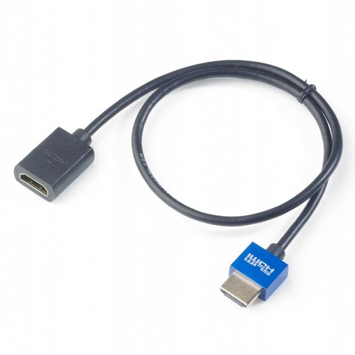 SlimHDMI 0.5m (50cm) Male-Female Extender Cable, The World's Slimmest HDMI Lead? (Gold Plated, 1080p, 3D, High Speed, ARC)