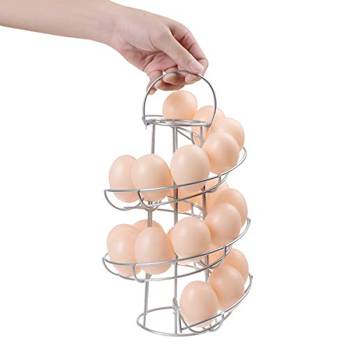 Egg Skelter Deluxe Modern Spiraling Dispenser Rack Chrome Plated