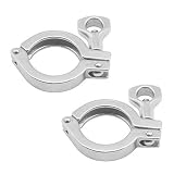 Stainless Steel 304 Single Pin Heavy Duty Tri Clamp with Wing Nut for Ferrule TC 1.5''(2 Pack)