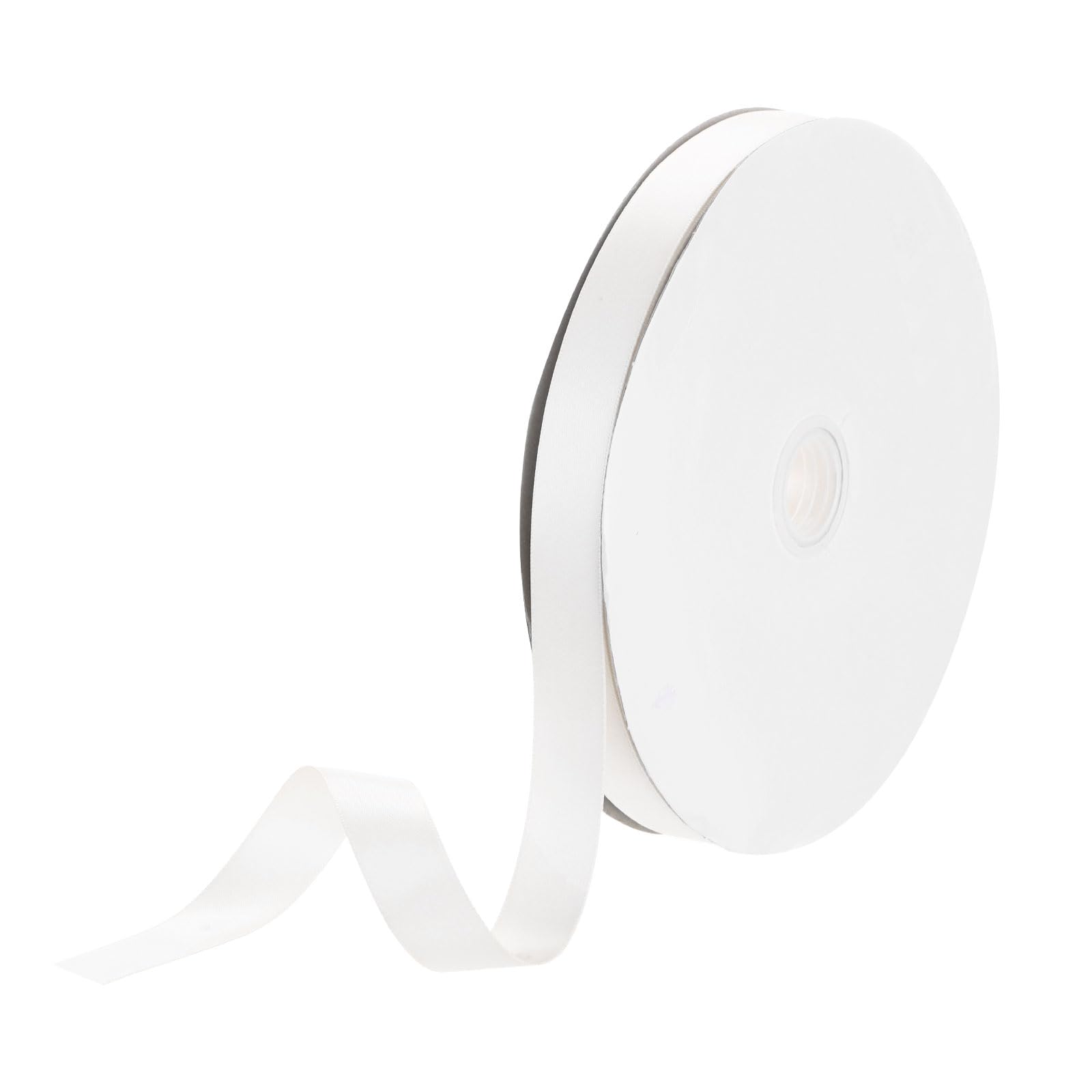 DMiotech 15mm Satin Ribbon 91m/300ft Thin Double Face Fabric Grosgrain Ribbon for Gift Wrapping Floral Hair Flower Bouquet, White
