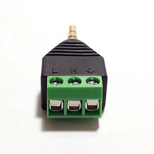 CESS 3.5mm Stereo Balanced Male Plug/Female Jack to AV Screw Video Balun Terminal (LW) (4 Pack)