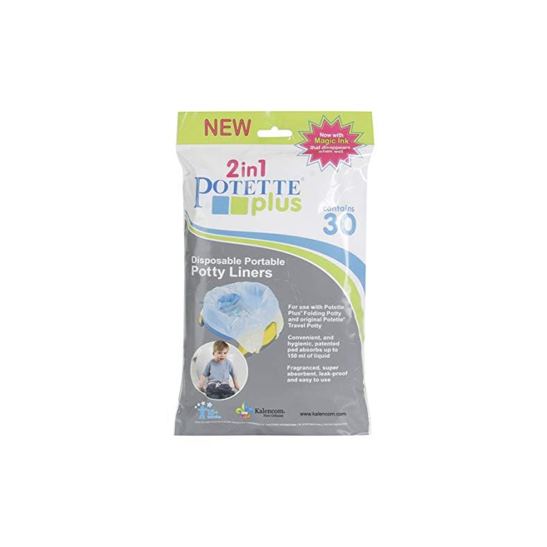 Kalencom Potette Plus Potty Seat Liners with Magic Disappearing Ink, 30 Count