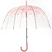 HAOCOO Cherry Blossoms Clear Umbrella,Bubble Transparent Dome Auto Open Umbrella Windproof for Outdoor Weddings (Pink)
