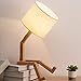 HAITRAL Bedroom Table Lamp - Fun Desk Lamps with Wooden Base Unique Table Lamps for Kids Room, Living Room, Bedroom, Office, Reading Room